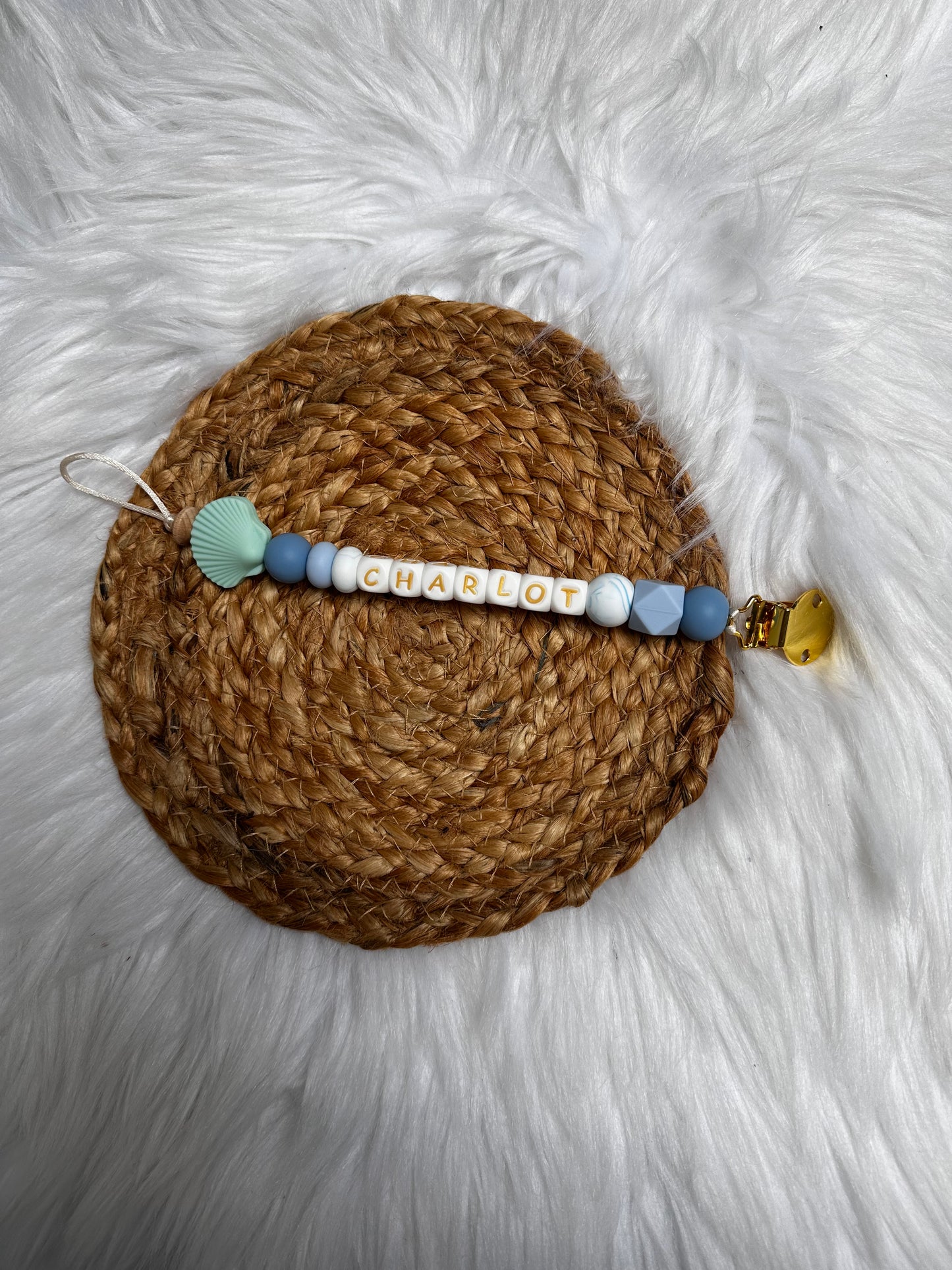 Fopspeenkoord schelp blauw