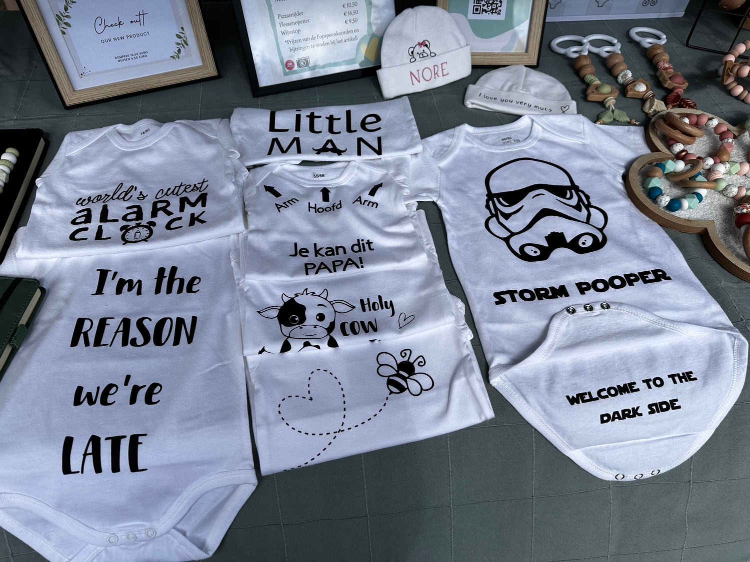 Bedrukte baby artikelen