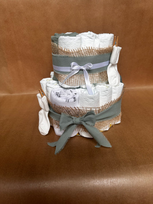 Mini poo pampertaart ~ groen/blauw