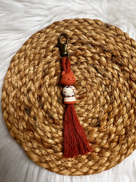 Macramé sleutelhanger vos