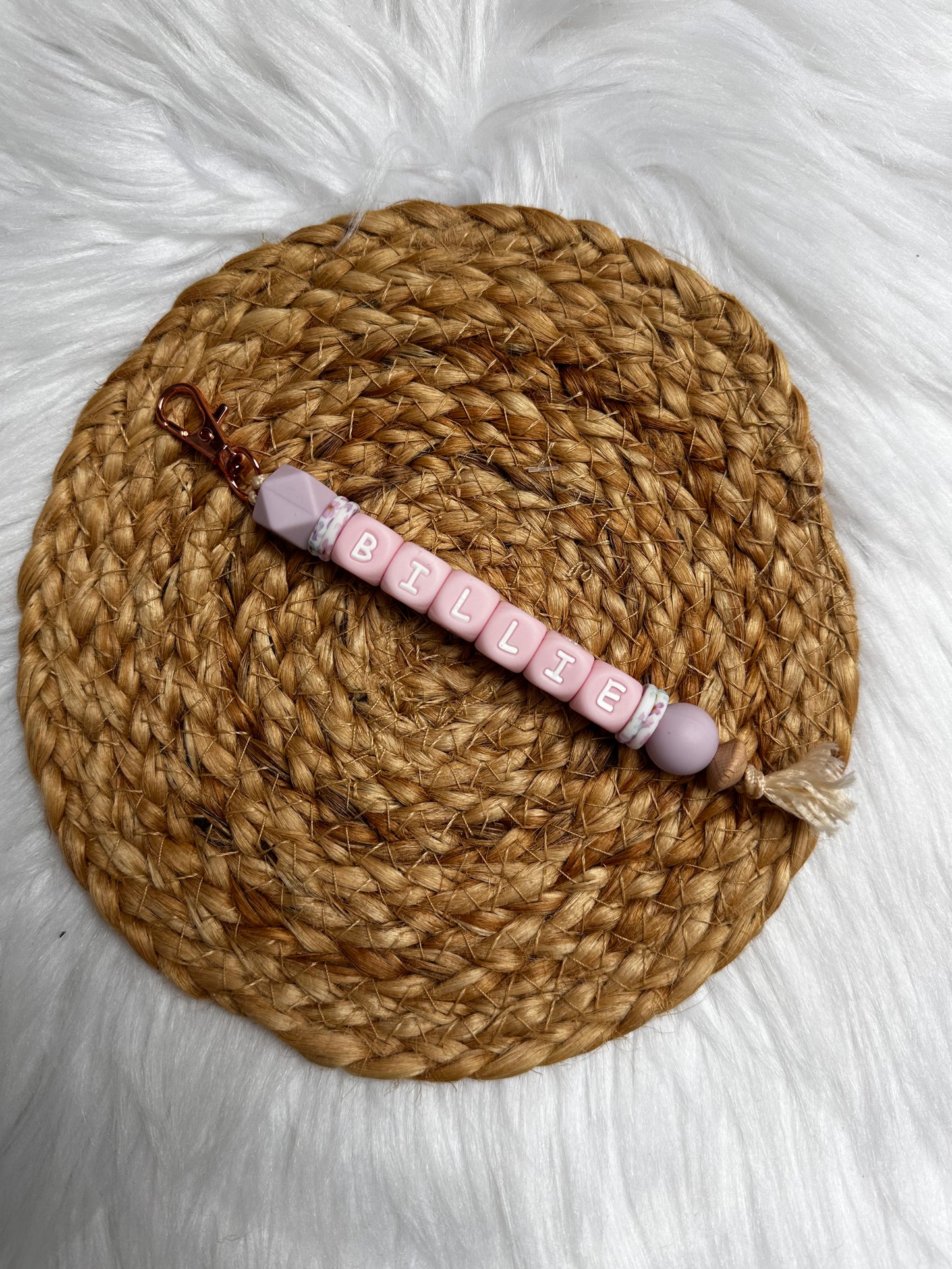 Naamsleutelhanger pink blossom