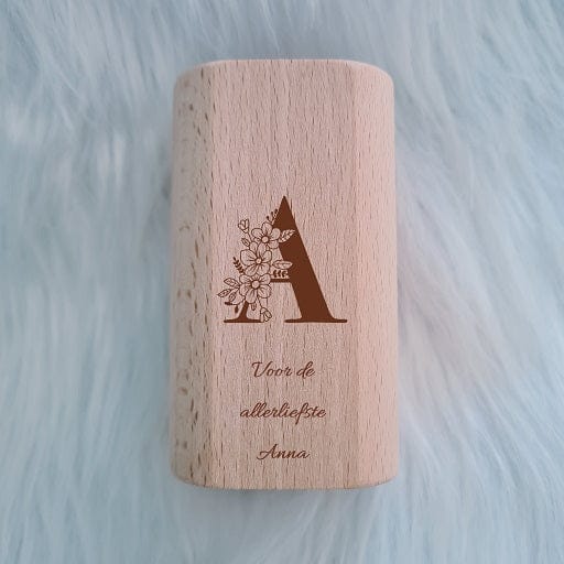 Houten pennenhouder met Naam