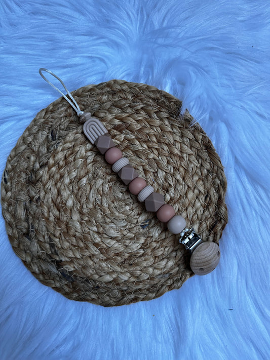 Newborn fopspeenkoord beige rainbow