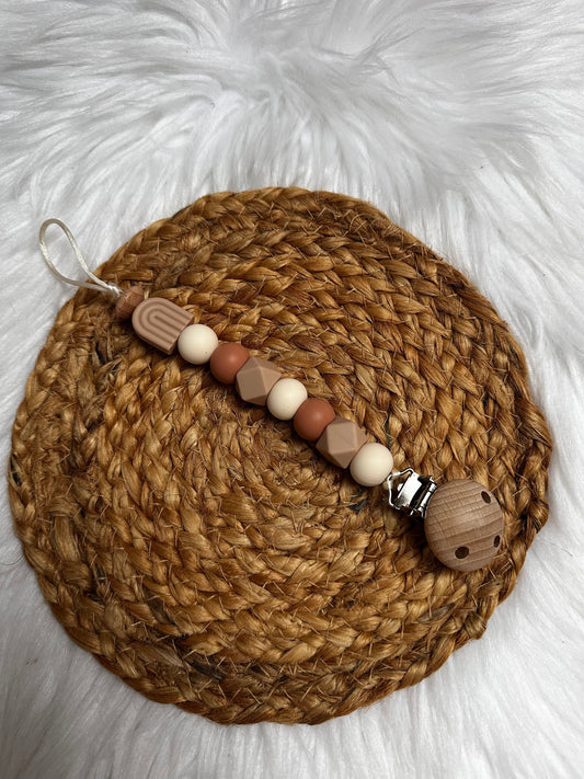 Newborn fopspeenkoord beige rainbow