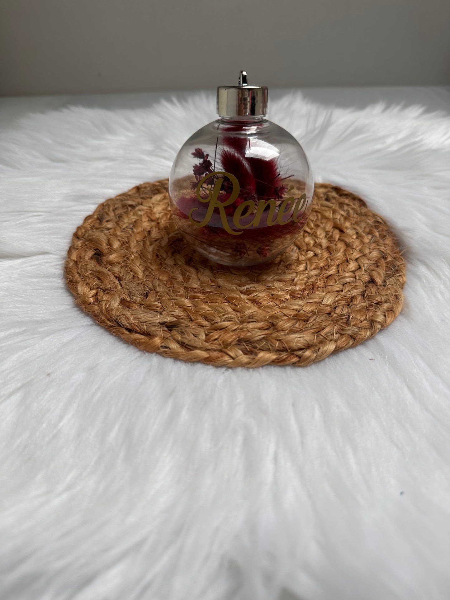 Kerstbal met droogbloemen